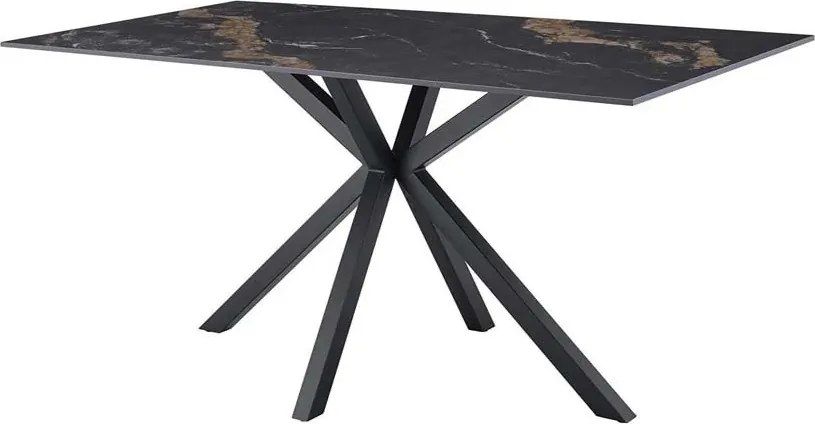 Masa dining cu blat ceramic GALAXIE Aurora Oro 160x90cm