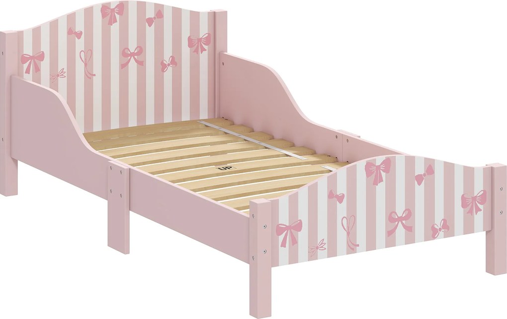 AIYAPLAY Pat Montessori pentru Copii 3-6 Ani Design în Formă de Fundă cu Protecții Anti-cădere, 146 x 76,5 cm, Roz | Aosom Romania