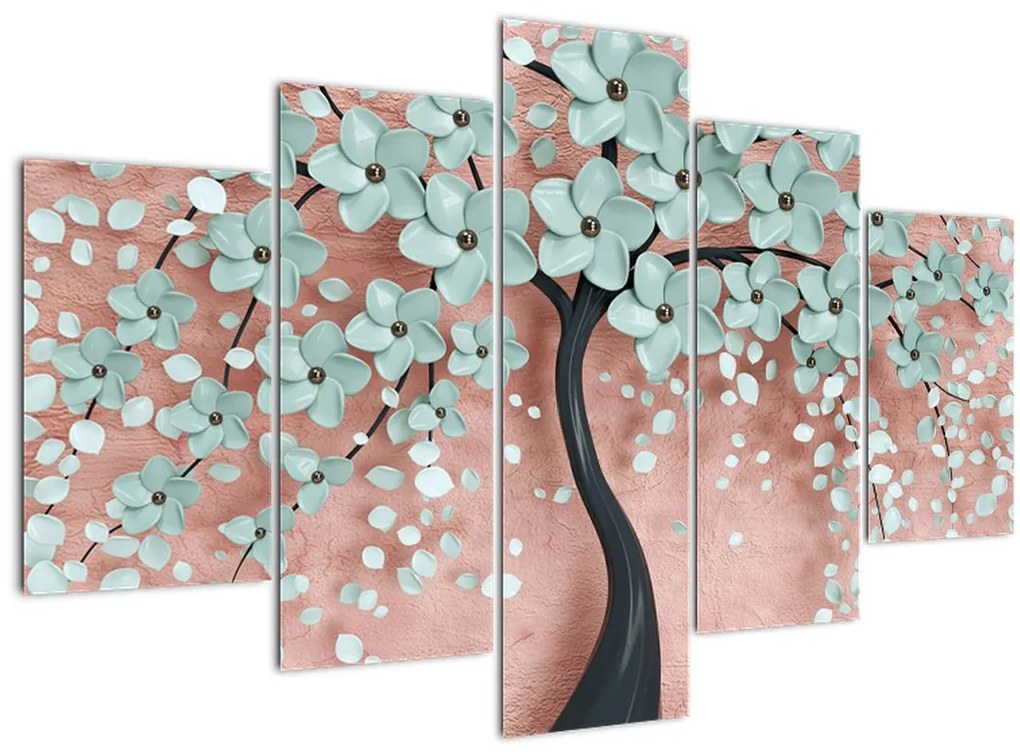 Tablou - Flori albastre în pastel (150x105 cm)