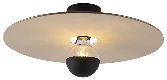 Plafoniera neagră cu abajur plat taupe 45 cm - Combi