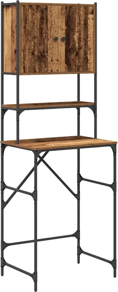 vidaXL Dulap pentru mașina de spălat Lemn vechi 68 x 48,5 x 194 cm