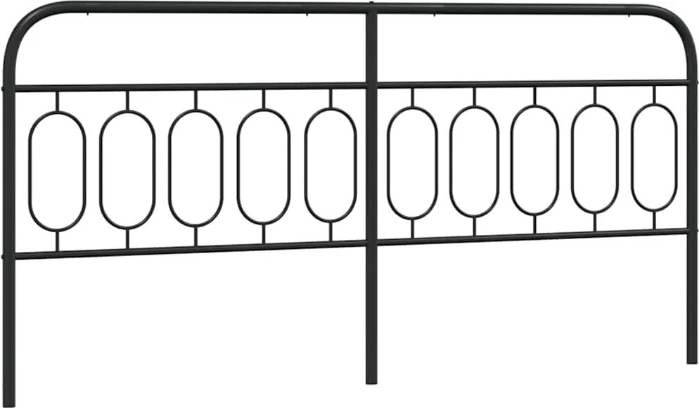 vidaXL Tăblie de pat de schimb metalică, negru, 200 cm