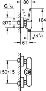 Baterie duş monocomandă 1/2” Eurodisc Joy-Finisaj Moon White-23430LS0