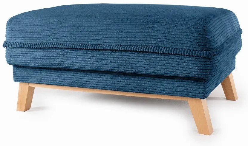 Taburet albastru cu tapițerie din catifea reiată Tori – Bonami Selection