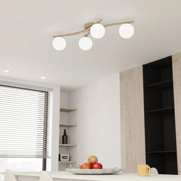 Plafonieră OPUS 4xE14/10W/230V bej/alb