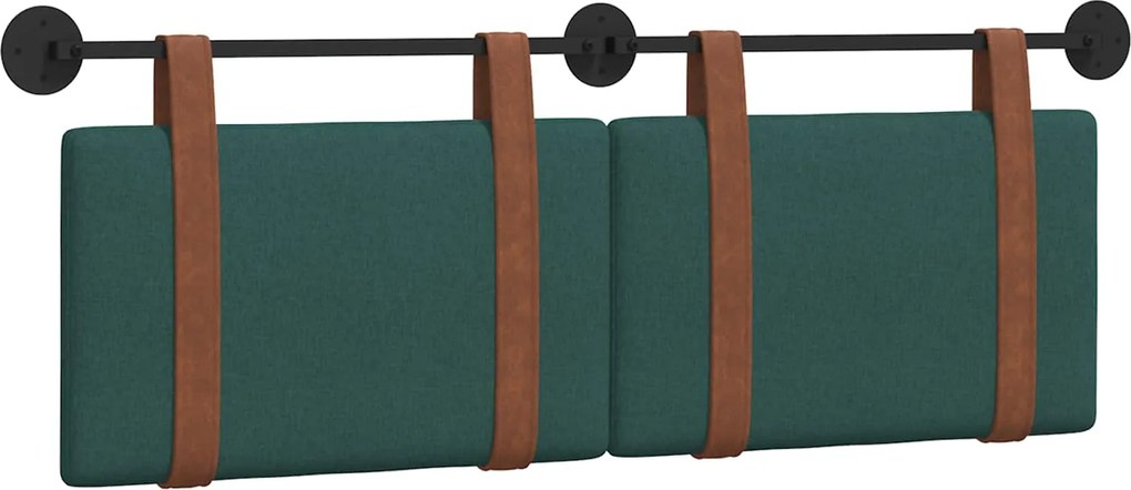 vidaXL Cap de pat suspendat Verde închis 130 x 55 x 5 cm PU antic