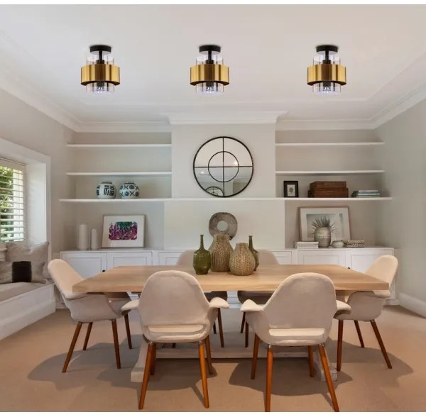 Lustră aplicată SPIEGA 1xE27/60W/230V auriu/negru