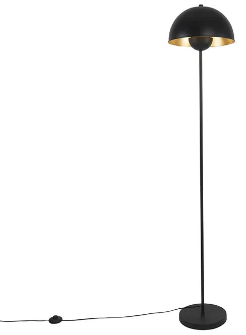 Lampă de podea industrială neagră cu auriu 160 cm - Magnax