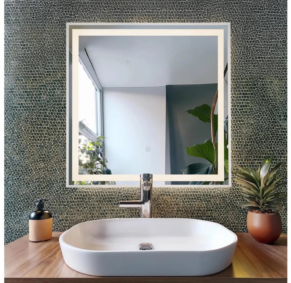 Oglindă LED dimabilă cu funcție de retroiluminare RIVAS LED/10W/230V 50x50 cm