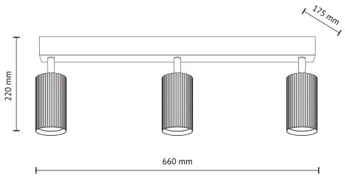 Spot TUNE 3xGU10/10W/230V negru/maro