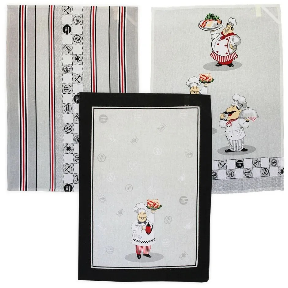 Prosop de bucătărie Home Elements Chef, 50 x 70 cm, set de 3 buc.