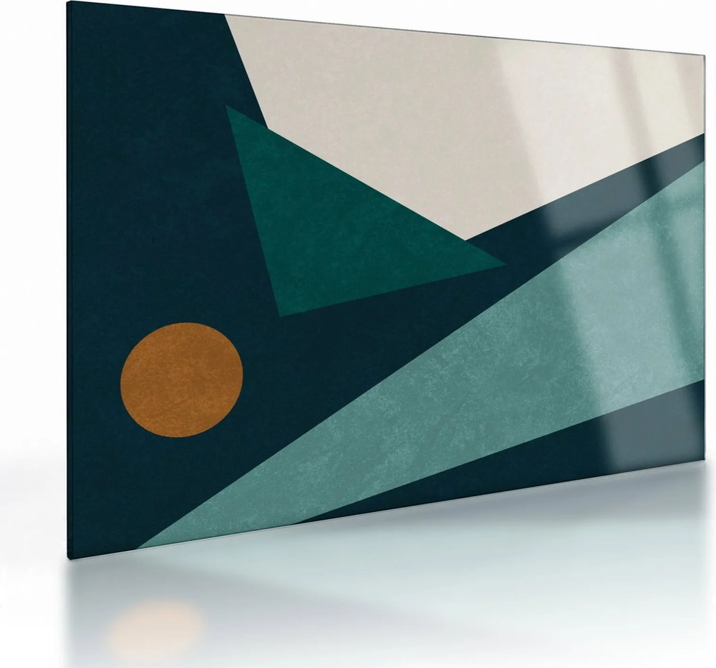Tablou pe sticlă - Abstract cubic (70x50 cm)