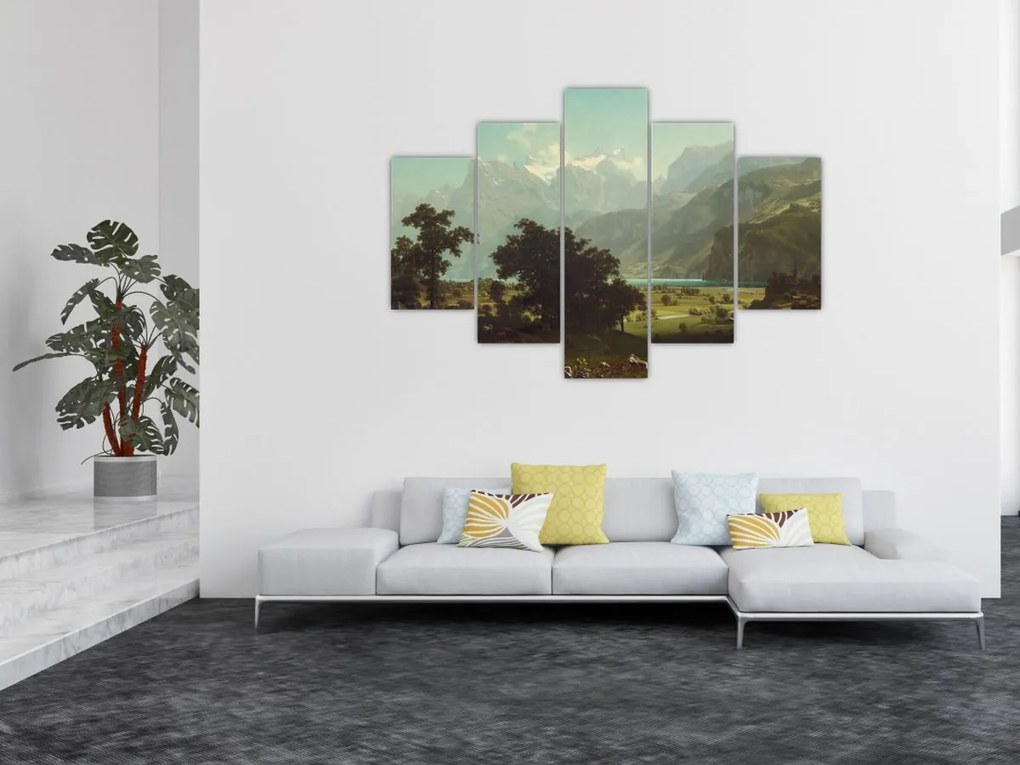 Tablou - Albert Bierstadt, Lake Lucerne, reproducere (150x105 cm)