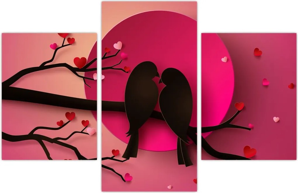 Tablou - Păsări îndrăgostite (90x60 cm)