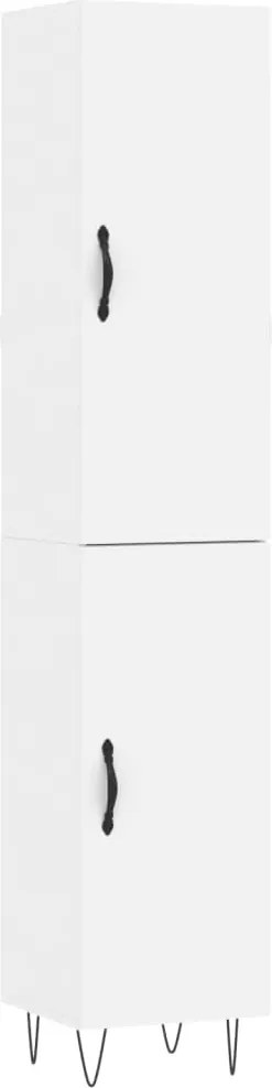 vidaXL Dulap înalt, alb, 34,5x34x180 cm, lemn prelucrat