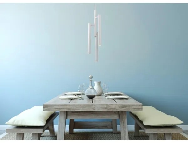 Lustră LED pe cablu Klausen 142036 TUBULAR 3xLED/5W/230V alb