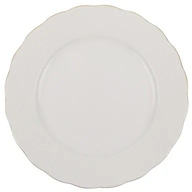 Set de veselă din porțelan, 24 piese, alb/auriu