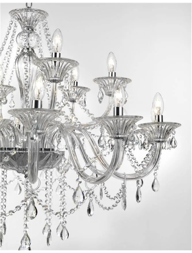 Candelabru elegant cu cristale K9 Connor 18L