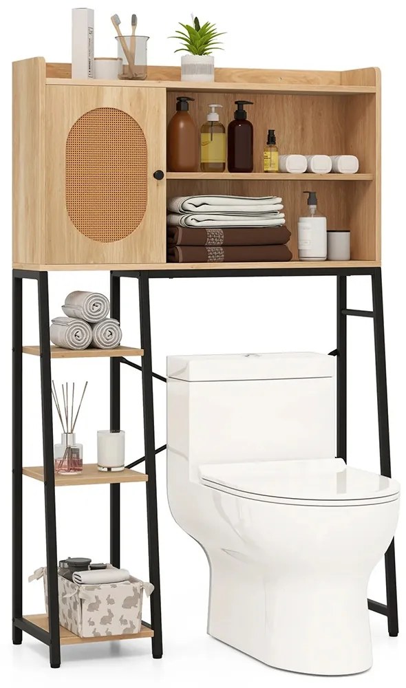 Dulap de depozitare deasupra toaletei cu rafturi