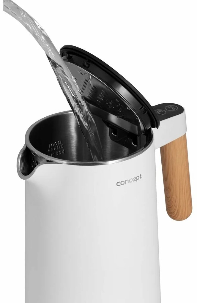 Fierbător electric Concept RK3300 inoxSalt & Pepper 1,5 l, alb