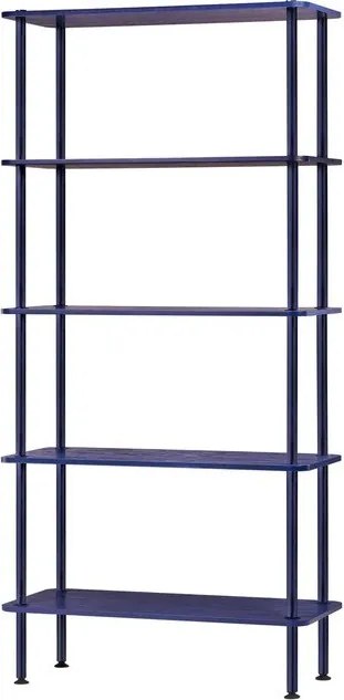 Etajeră albastră cu aspect de lemn de stejar 80x163x35 cm Teidi – noo.ma