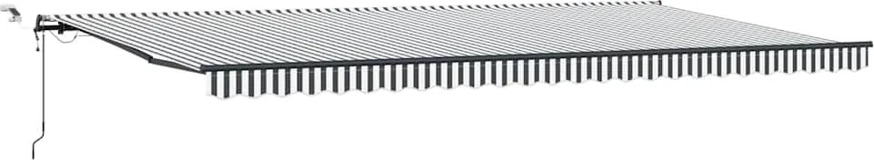 vidaXL Copertină retractabilă automat cu LED, antracit/alb, 600x300 cm