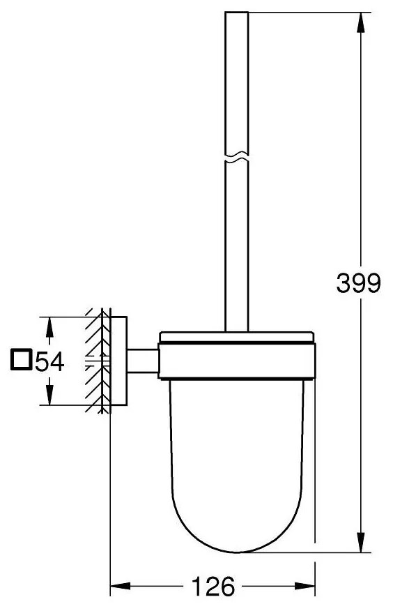 Grohe Start Cube perie de toaleta lipit crom 40977000