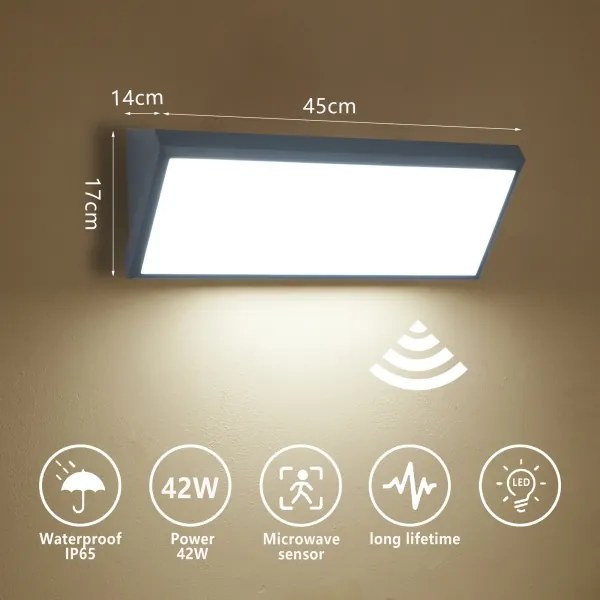 Brilagi - Aplică LED de exterior pentru perete cu senzor TRIANGLE LED/42W/230V antracit IP65