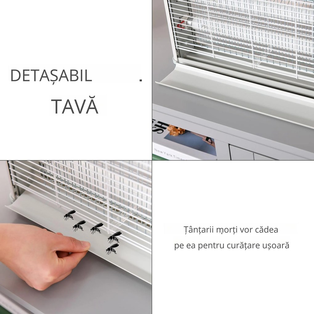 Outsunny Plasă Anti-Țânțari UV 20W, Protecție pentru Exterior și Interior, Eficientă și Ușor de Folosit | Aosom Romania