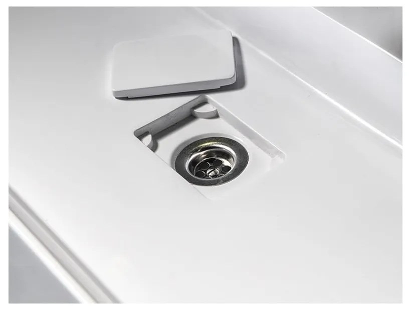 Chiuvetă dublă albă din compozit mineral 96x44 cm Godiva – Sapho