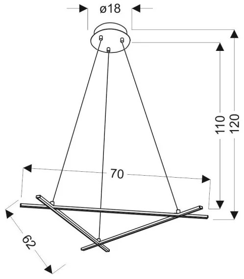 Lustră LED pe cablu ANDROS LED/30W/230V