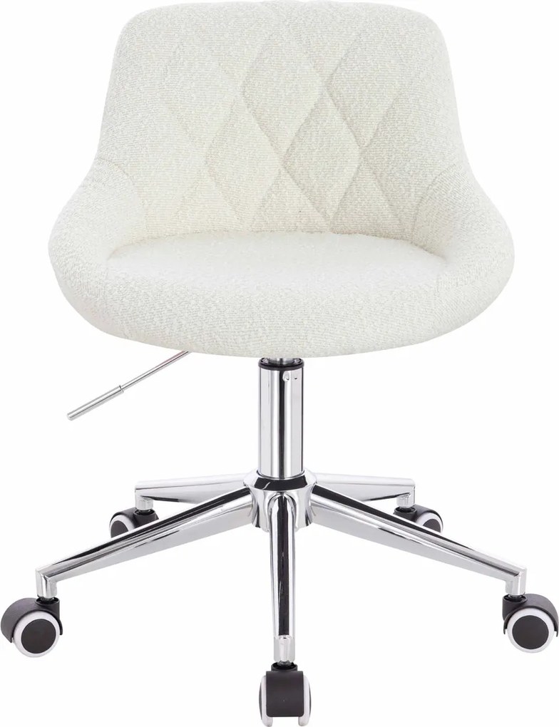 HR1054K Scaun Crem Boucle cu Bază Cromata