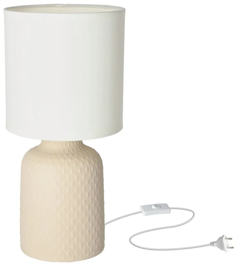 Veioză bej cu abajur textil (înălțime 32 cm) Iner – Candellux Lighting