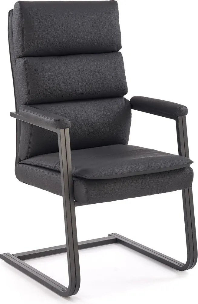 Scaun ADRIANO, negru, piele ecologica, 63x70x109 cm