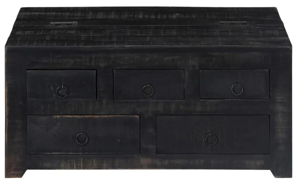 Masuta de cafea, negru, 65 x 65 x 30 cm, lemn masiv de mago