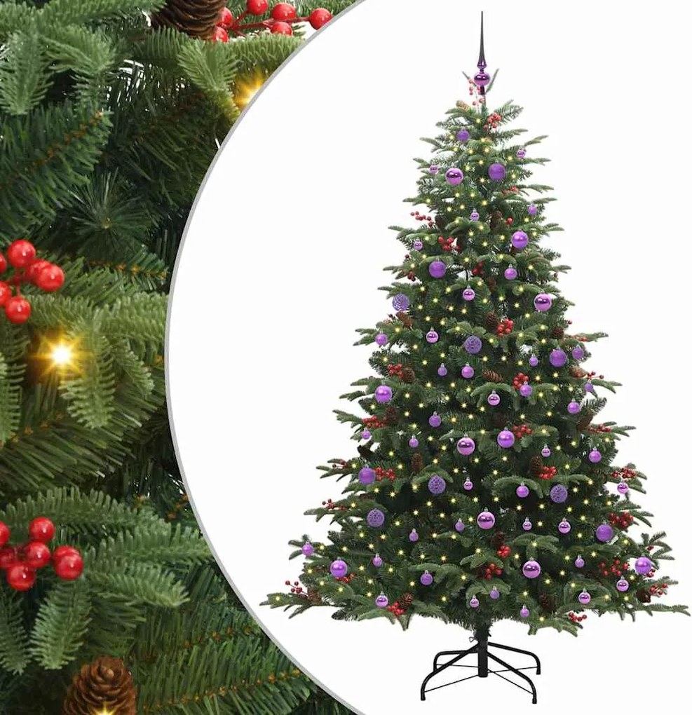 vidaXL Brad de Crăciun artificial Verde 210 cm PVC și metal și plastic