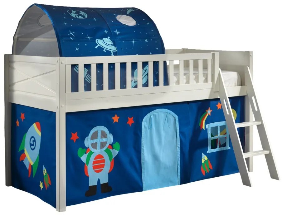 Set SCOTT este format din Pat copiiul loft cu perdea de joacă ASTRO și tunel.