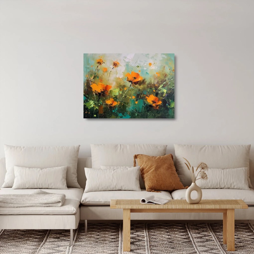 Tablou pe sticlă - Flori (70x50 cm)