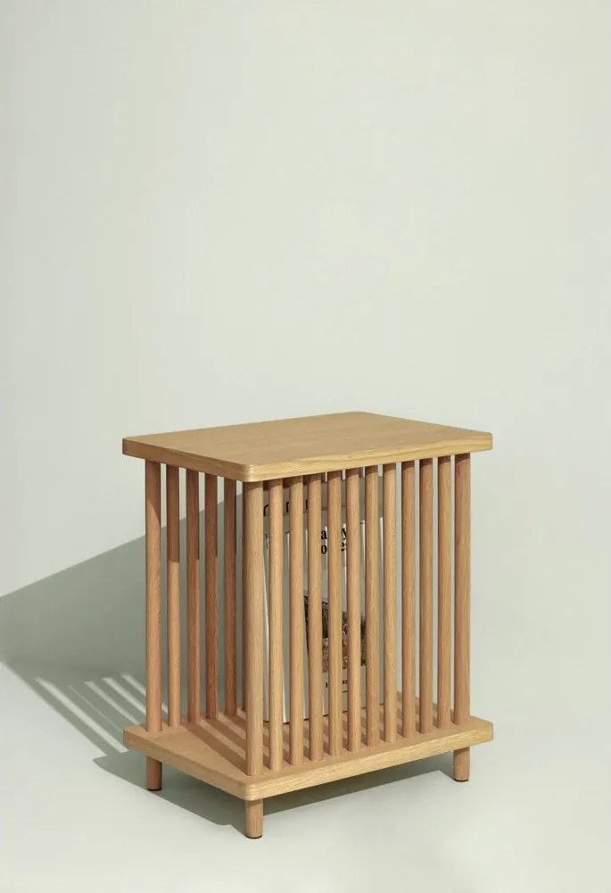 Măsuță auxiliară cu aspect de lemn de stejar 27x37 cm Acorn – Hübsch