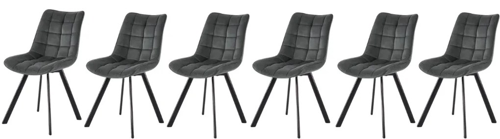 Set 6 scaune K332 velvet gri