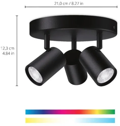 Spot LED RGBW dimabil IMAGEO 3xGU10/4,9W/230V negru Wi-Fi WiZ