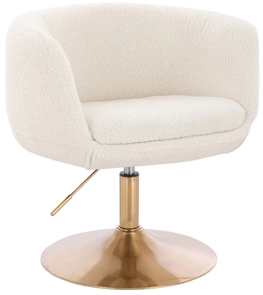 HR333N Scaun Boucle Crem cu Bază Aurie