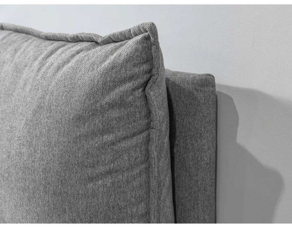 Pat matrimonial bej tapițat cu spațiu de depozitare cu somieră 160x200 cm Garance – Bobochic Paris