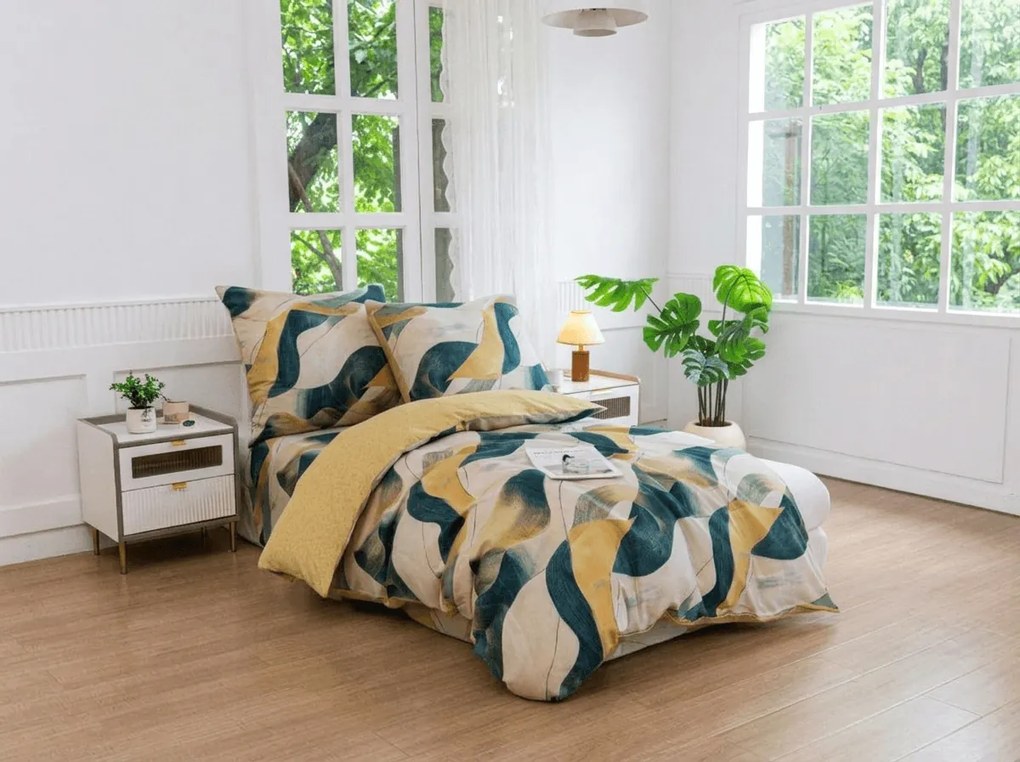 Lenjerie de pat din microfibra flanelata ABSTRIVA colorata Dimensiune lenjerie de pat: 70 x 90 cm | 140 x 200 cm