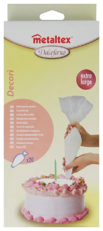 Pungă pentru decorat prăjituri 20 buc. din plastic – Metaltex