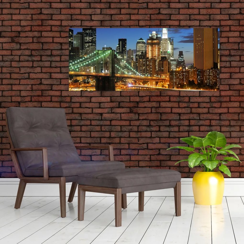 Tablou - Pod cu New York (120x50 cm)