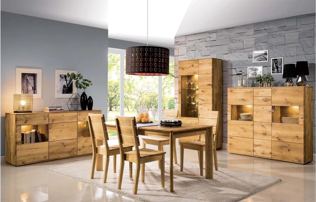 Masă lemn masiv extensibila Siena 77x160/240x90 cm