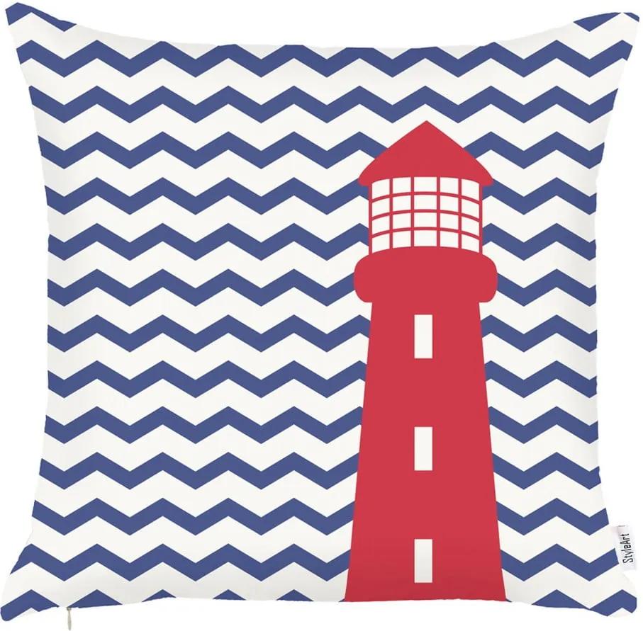 Față de pernă Mike & Co. NEW YORK Lighthouse, 43 x 43 cm, albastru