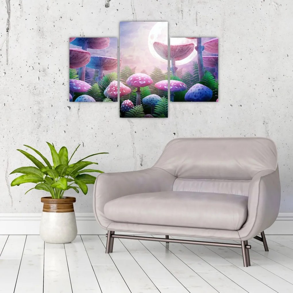 Tablou - Ciuperci sub lună plină (90x60 cm)