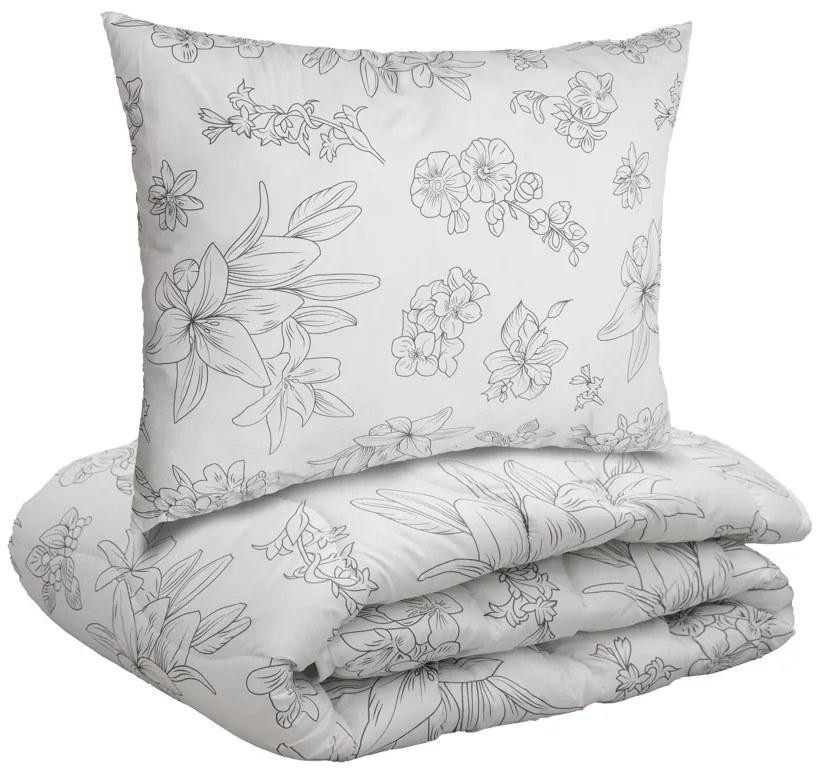 Set SELORA cu plapuma matlasata pentru tot anul 140x200 cm si perna nematlasata 70x90 cm, alb